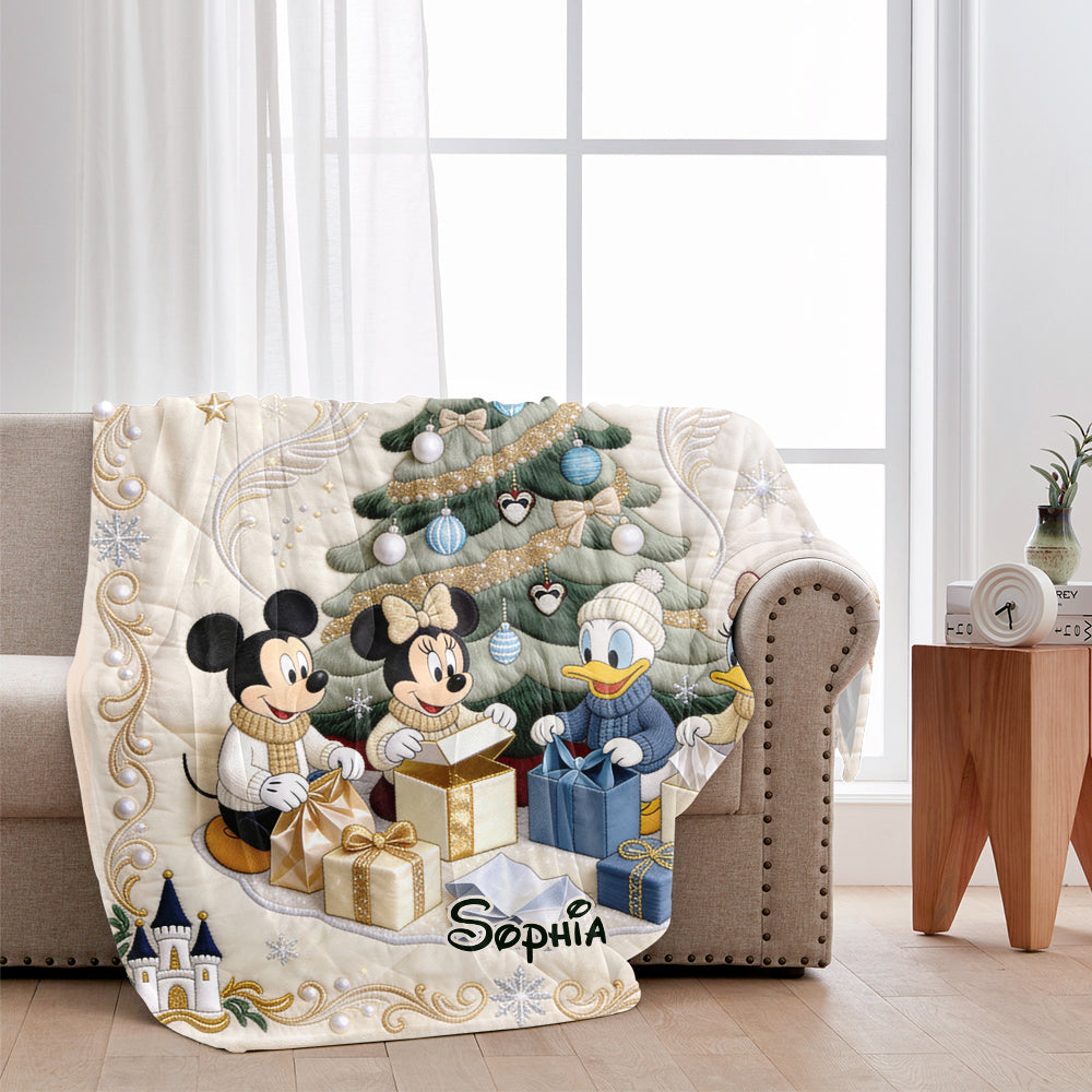 Merry Christmas Happy Mouse - Personalized Blanket TC100168