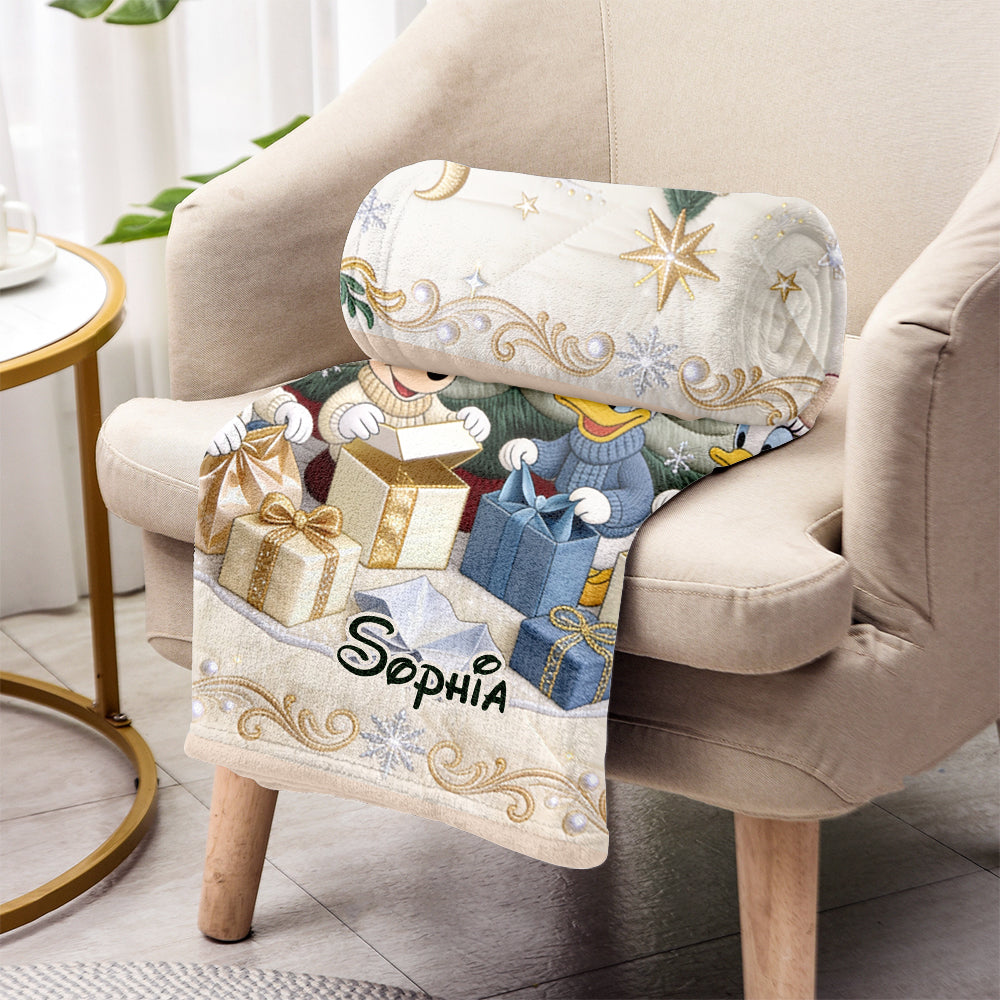 Merry Christmas Happy Mouse - Personalized Blanket TC100168