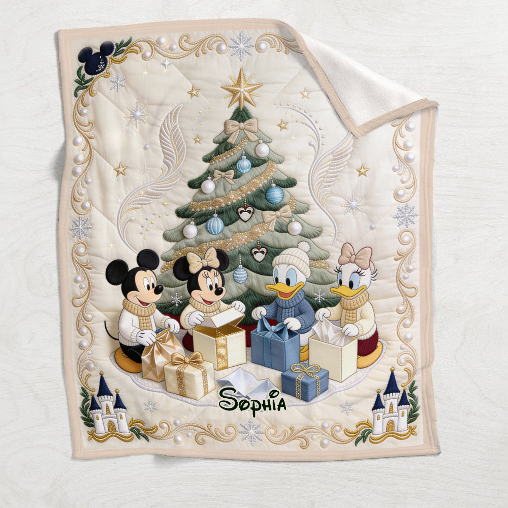 Merry Christmas Happy Mouse - Personalized Blanket TC100168