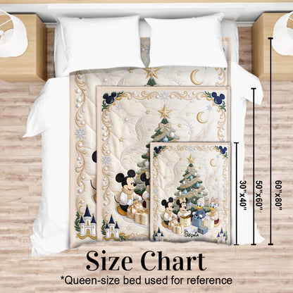 Merry Christmas Happy Mouse - Personalized Blanket TC100168