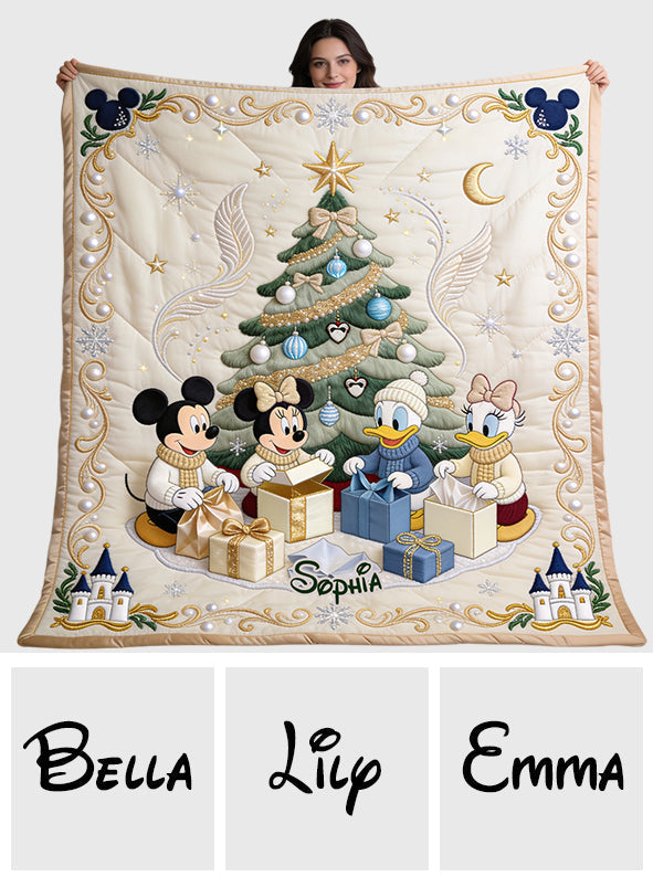 Merry Christmas Happy Mouse - Personalized Blanket TC100168
