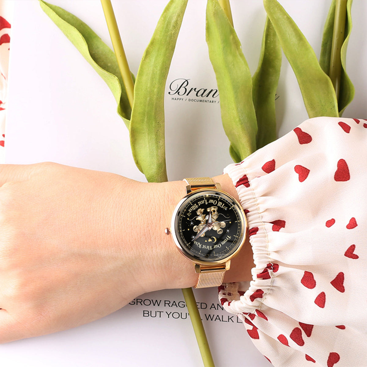 From Our First Kiss Till Our Last Bliss - Personalized Women's Wrist Watch TC100074