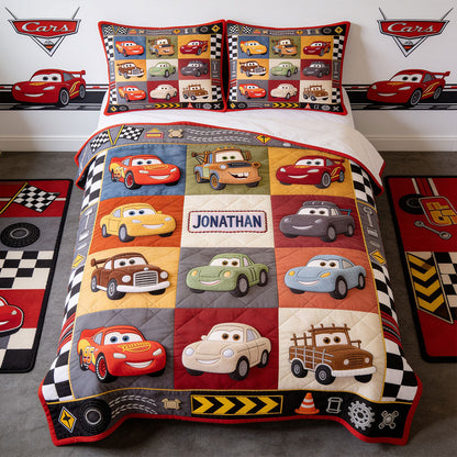 Car Collection Racing Lover - Personalized Quilted Bedding Set TC100095