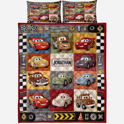 Car Collection Racing Lover - Personalized Quilted Bedding Set TC100095