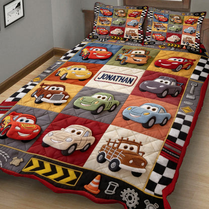 Car Collection Racing Lover - Personalized Quilted Bedding Set TC100095