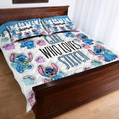 Little Blue Monster - Personalized Quilted Bedding Set TC100117