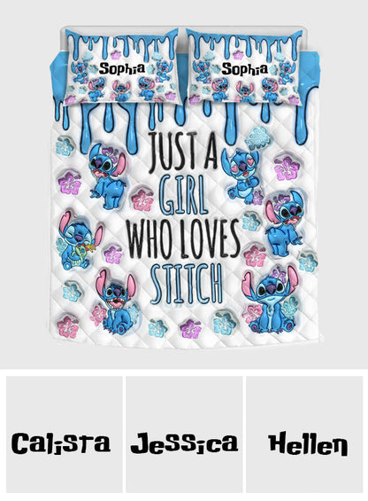Little Blue Monster - Personalized Quilted Bedding Set TC100117