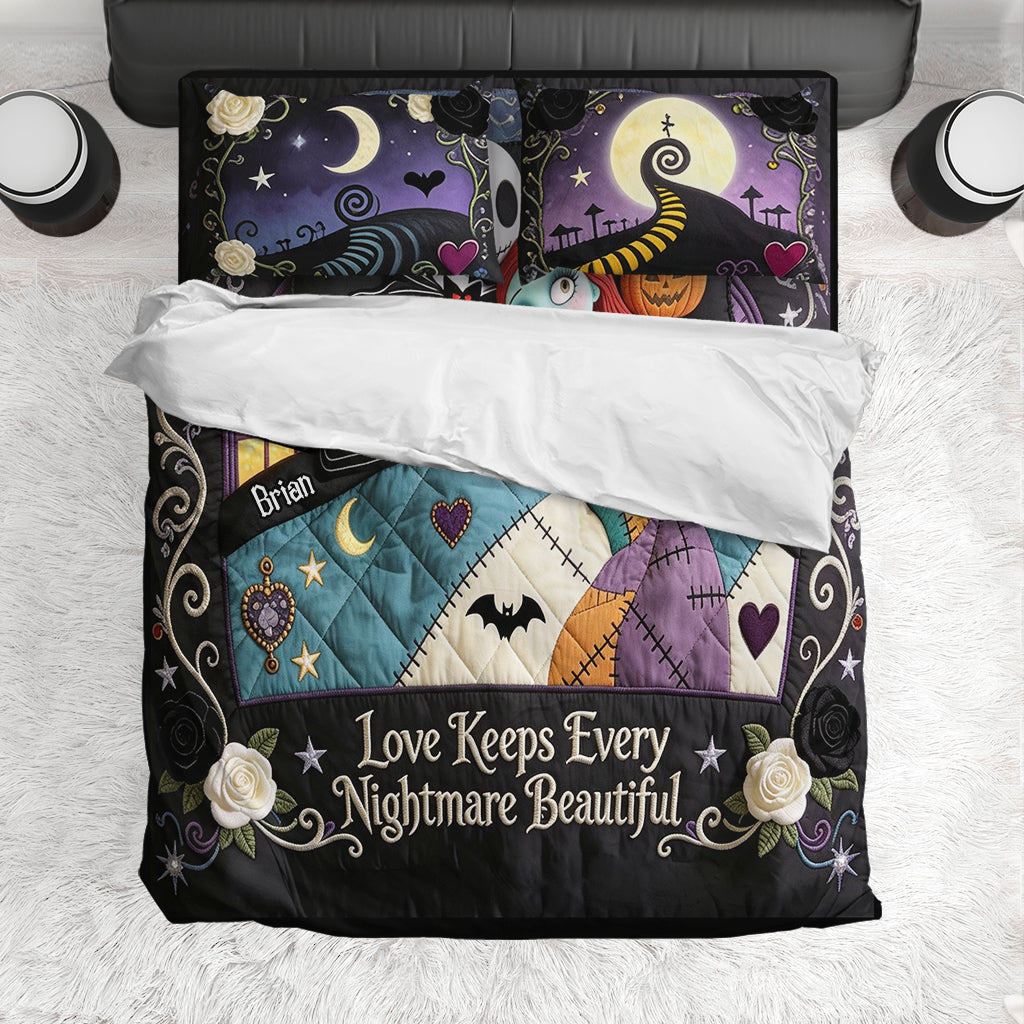 Gothic Love Story - Personalized Couple Bedding Set VT100082