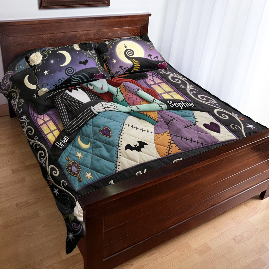 Gothic Love Story - Personalized Couple Bedding Set VT100082