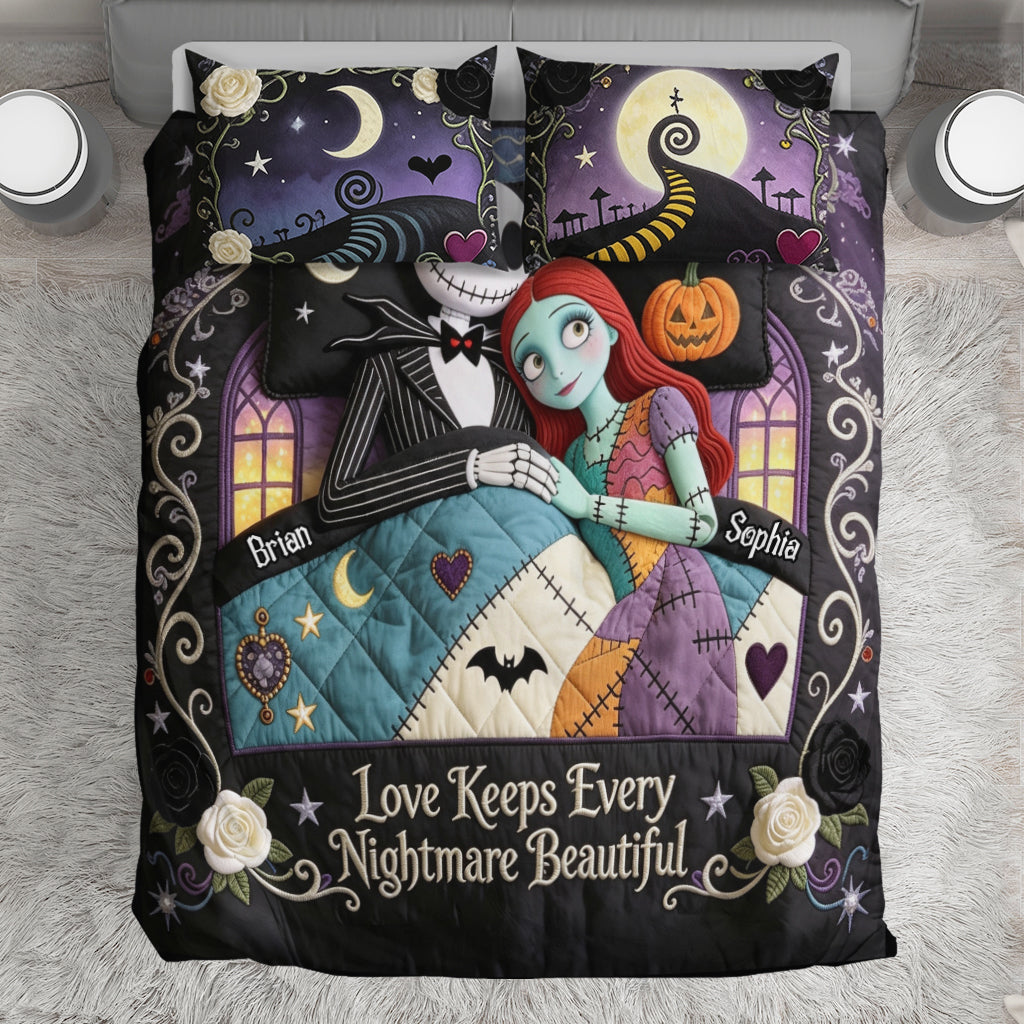 Gothic Love Story - Personalized Couple Bedding Set VT100082