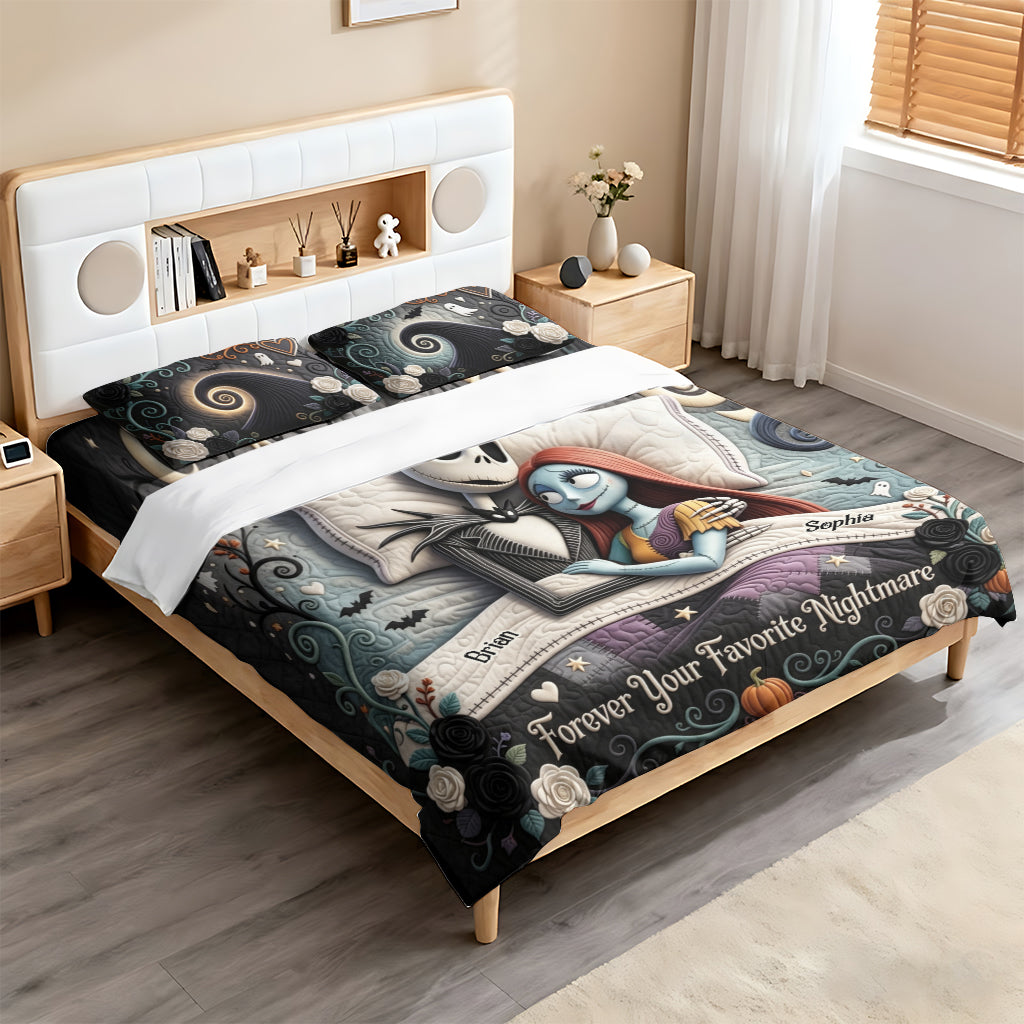 Gothic Love Story - Personalized Couple Bedding Set VT100082