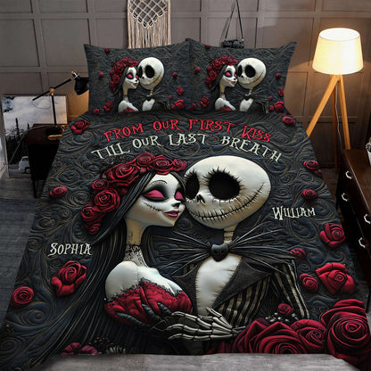 From Our First Kiss Till Our Last Breath - Personalized Quilted Bedding Set TC100121