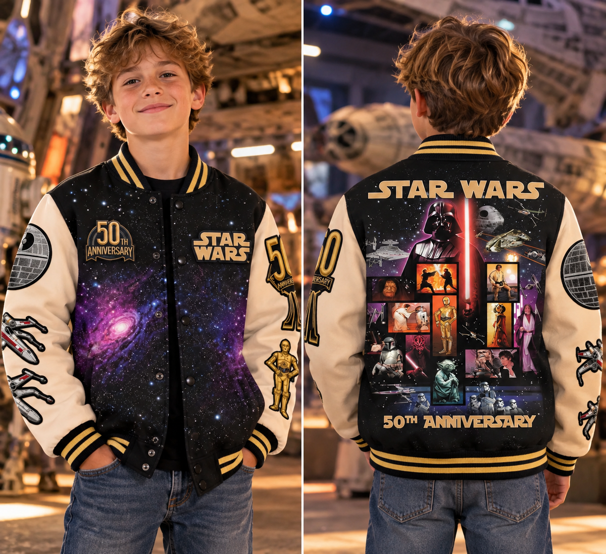 Galactic Saga 50th Anniversary - Personalized Baseball Jacket KN100263