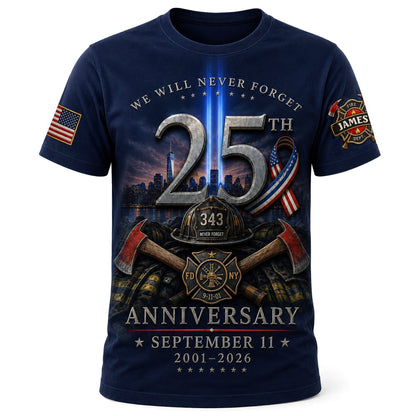 9/11 We Will Never Forget - Personalized 3D Shirt TC100021