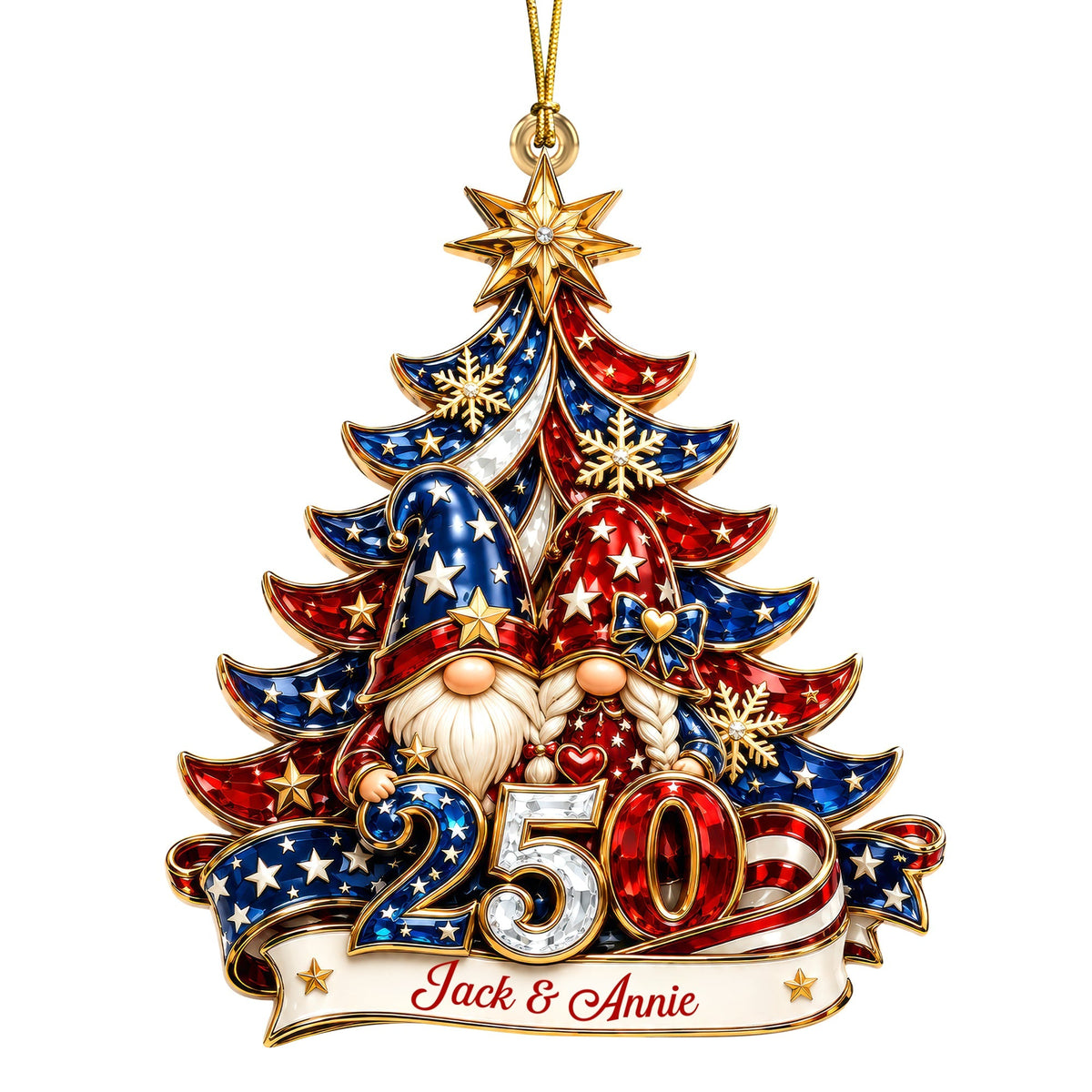 Lovely Gnome Couple - Personalized Ornament Gifts TC100173