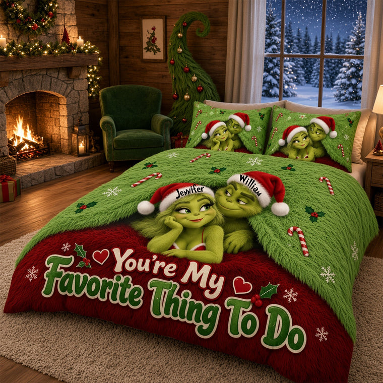 You Are My Favorite Thing To Do - Personalized Quilted Bedding Set TC100179