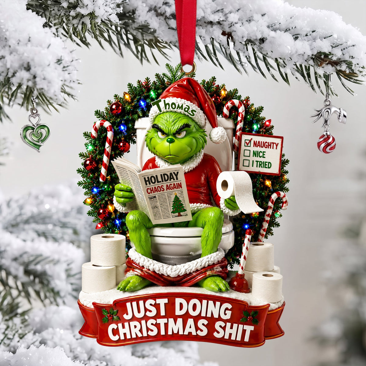 Hilarious Character Bathroom - Personalized Ornament Gifts TC100161