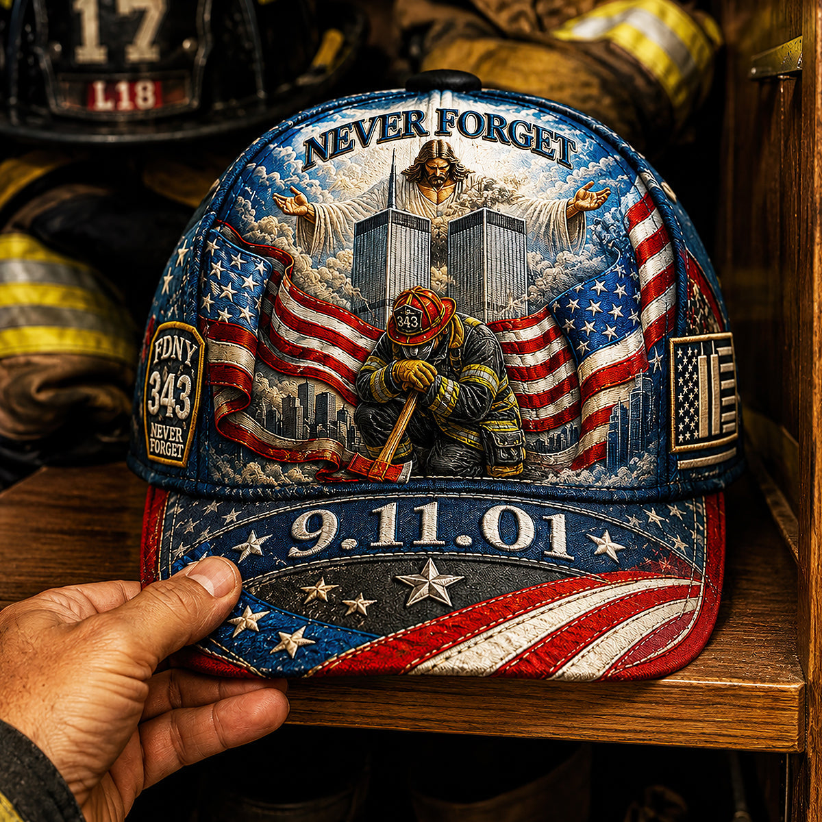 God Blessed Our Fallen Firefighters Memorial - Personalized Classic Cap - Patriotic Gift For Americans TC100003