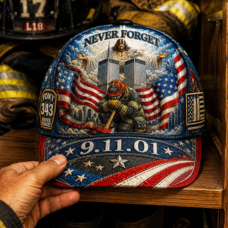 God Blessed Our Fallen Firefighters Memorial - Personalized Classic Cap - Patriotic Gift For Americans TC100003