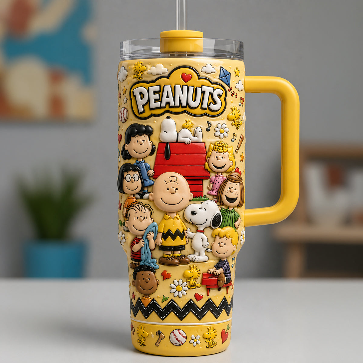 Vintage Cartoon Friends - Personalized 40oz Tumbler With Handle TC100160