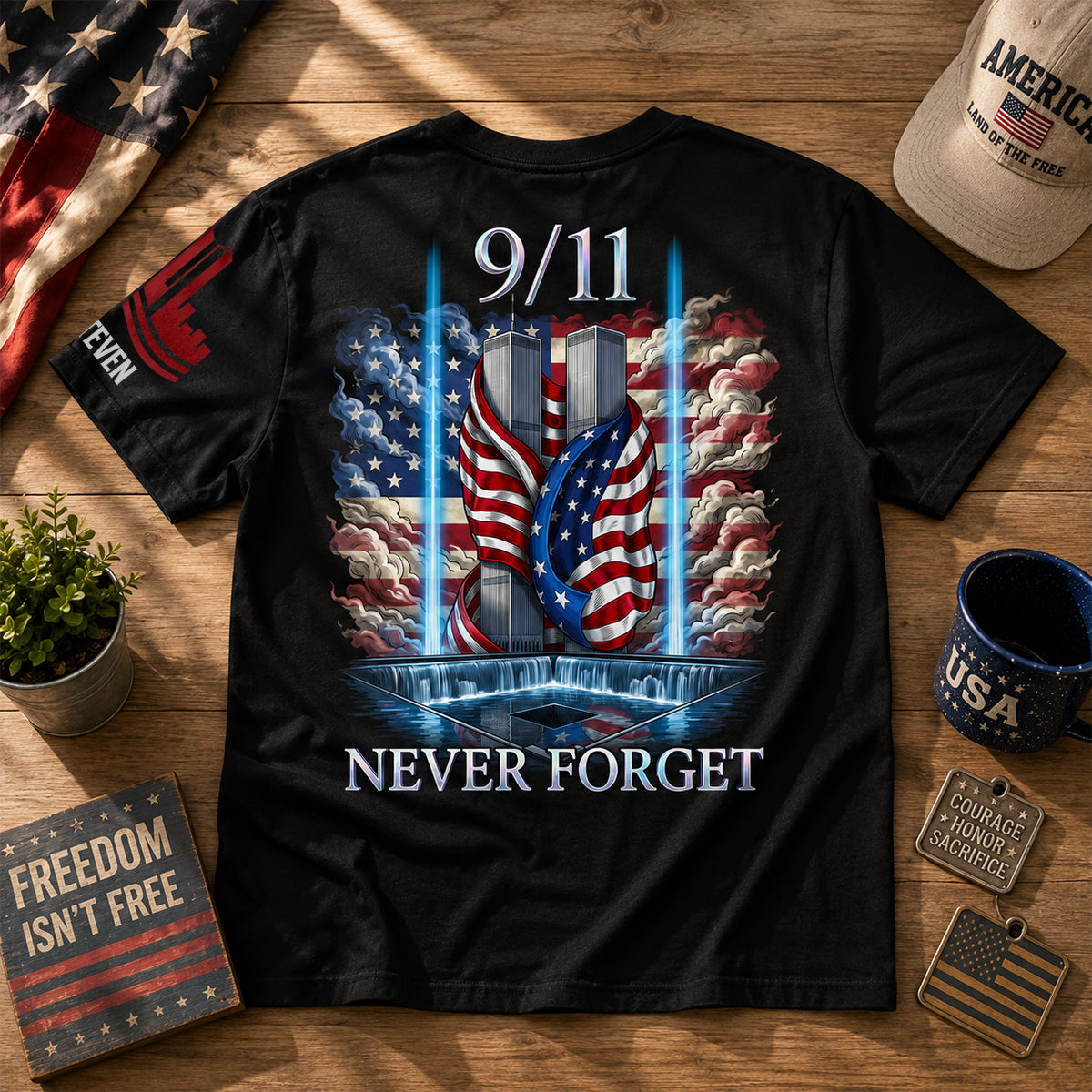 Never Forget 9/11 Patriotic Memorial Gift - Personalized 3D Shirt TC100028