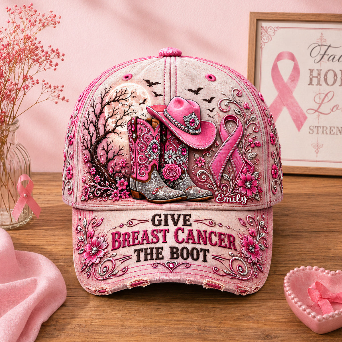 Cowgirl Breast Cancer - Personalized Classic Cap TC100053
