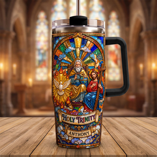Holy Trinity 40oz Tumbler With Handle - Personalized Gifts For Christians - Personalized 40oz Tumbler With Handle TC100036