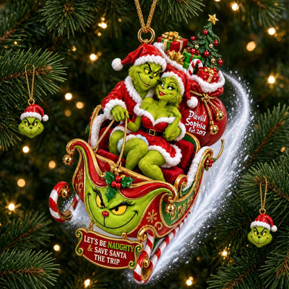 Fun Mischievous Snow Ride - Personalized Ornament Gifts TC100163