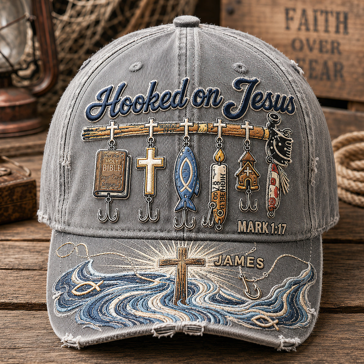 Hooked On Jesus - Personalized Classic Cap TC100024
