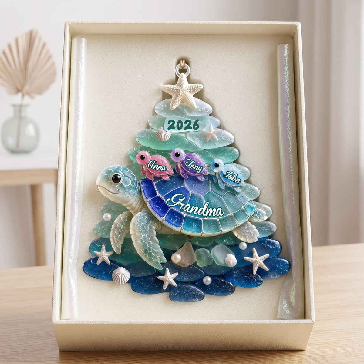 Blessed To Be Called Grandma Turtle - Personalized Ornament Gifts VT100153