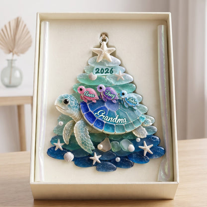 Blessed To Be Called Grandma Turtle - Personalized Ornament Gifts VT100153