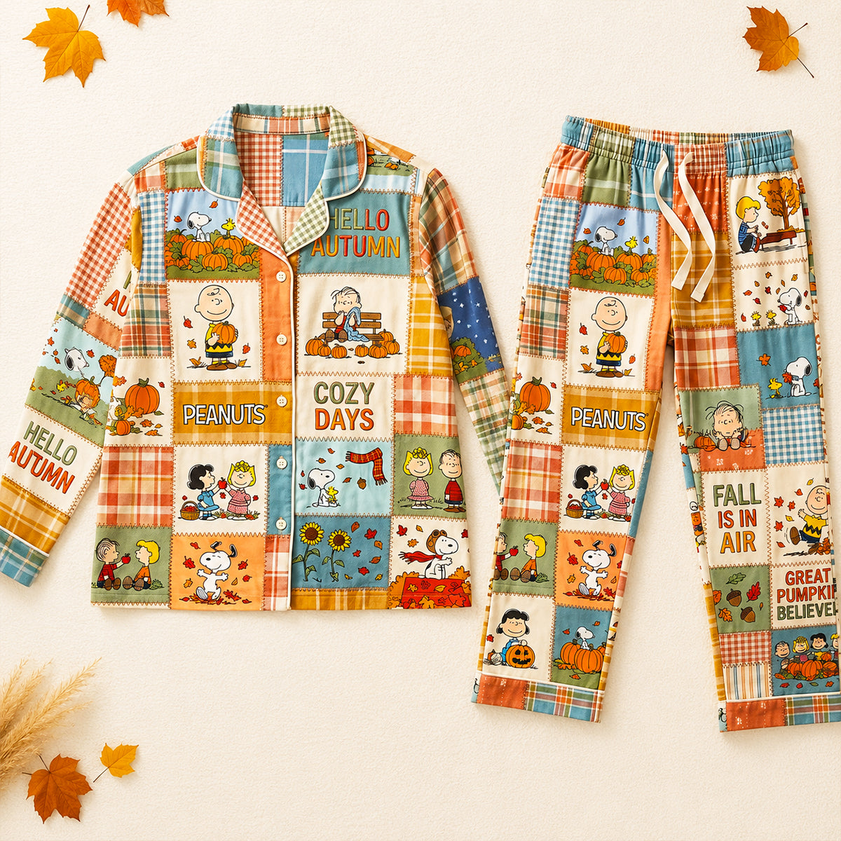 Cute Autumn Squad - Lapel Pajama Set TC100138