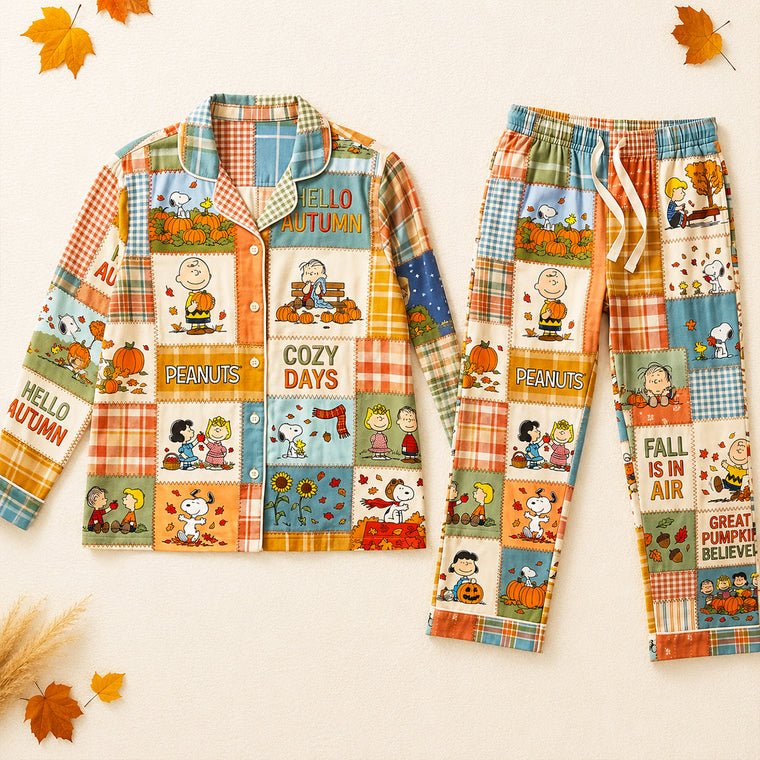 Cute Autumn Squad - Lapel Pajama Set TC100138