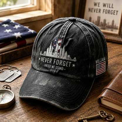 Never Forget Memorial – Personalized Classic Cap – Patriotic Gift for Americans TC100005