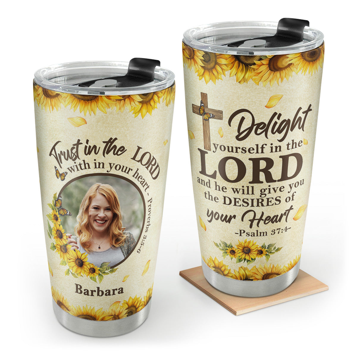 Delight Yourself In The Lord - Personalized Stainless Steel Tumbler