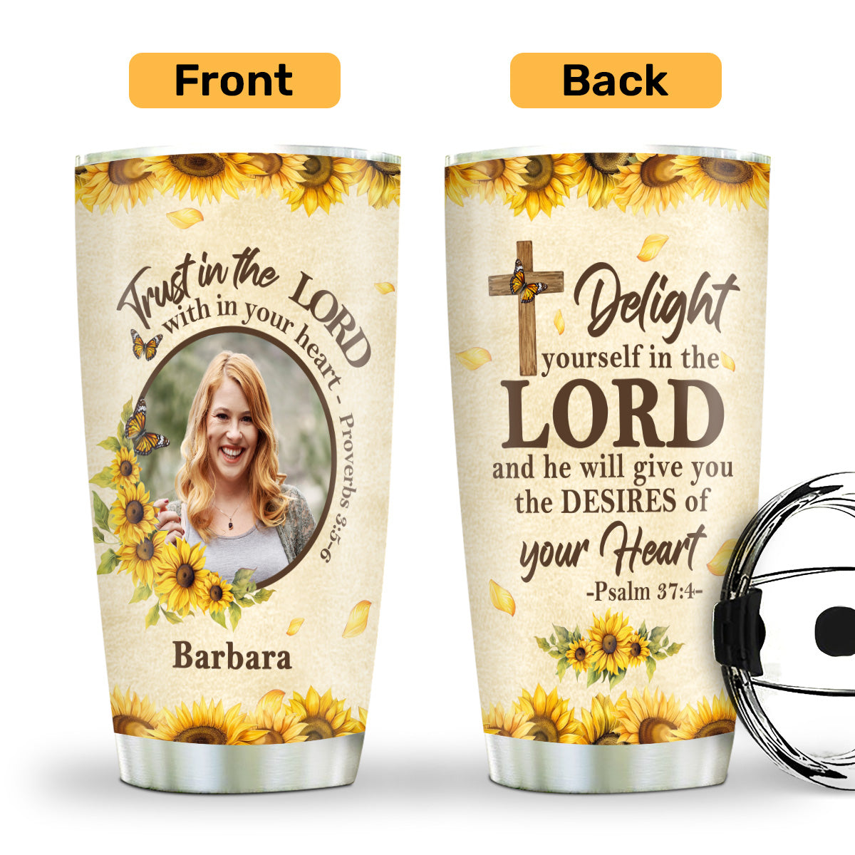 Delight Yourself In The Lord - Personalized Stainless Steel Tumbler