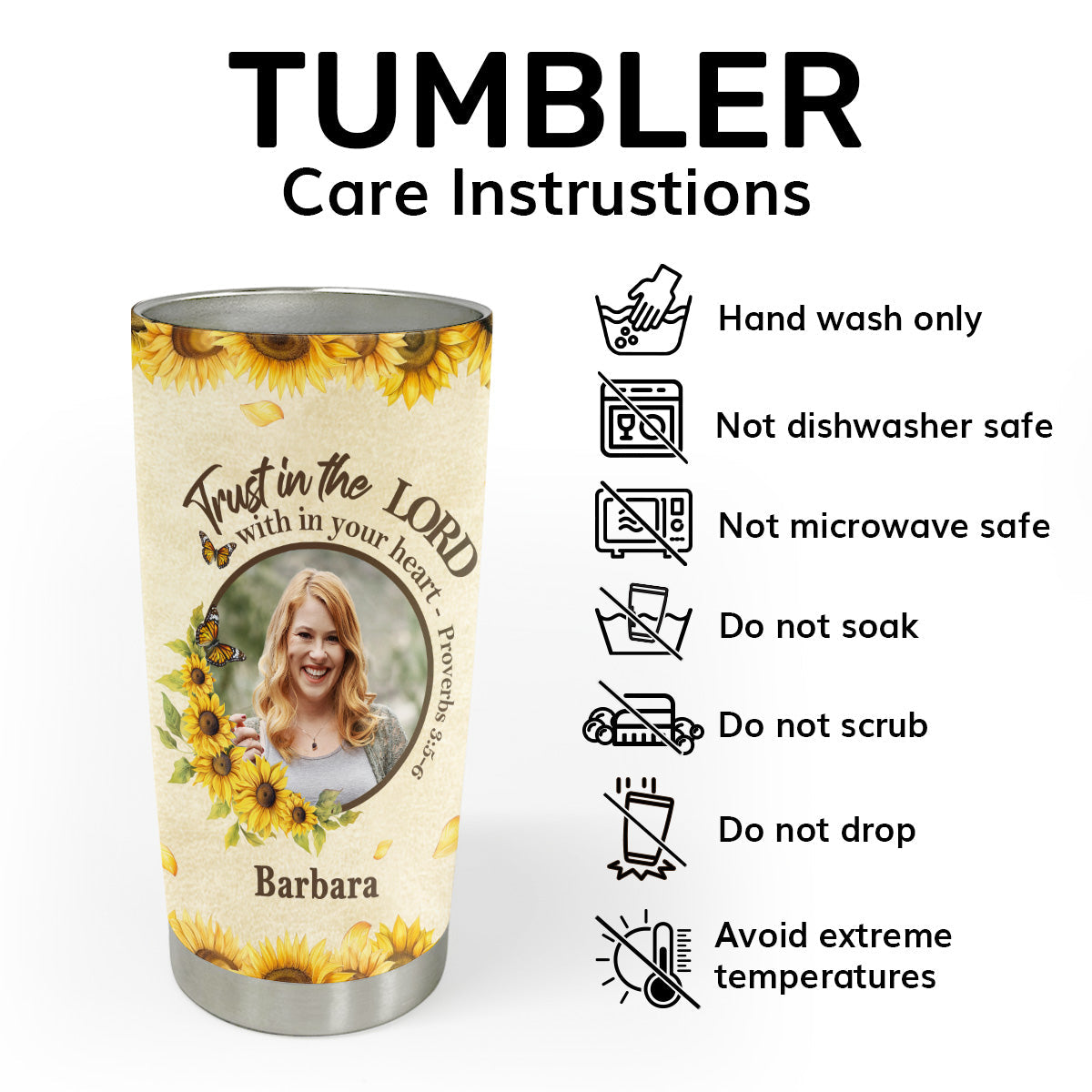 Delight Yourself In The Lord - Personalized Stainless Steel Tumbler