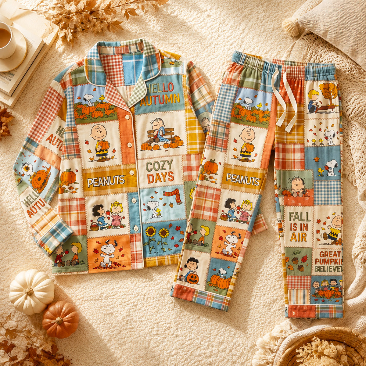 Cute Autumn Squad - Lapel Pajama Set TC100138