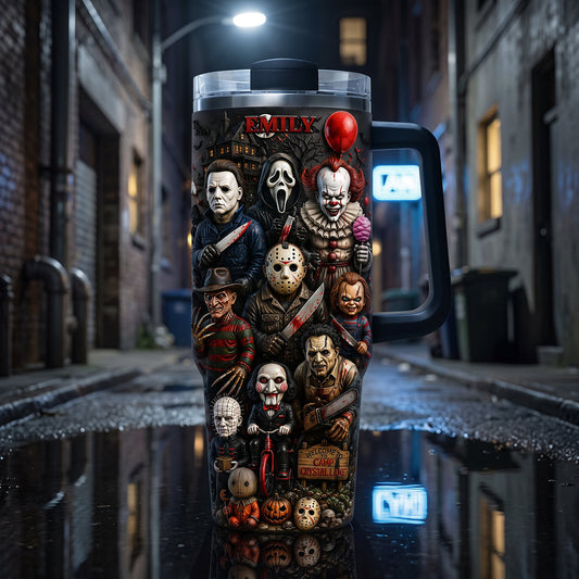 Horror Characters Are Watching You - Personalized 40oz Tumbler With Handle TC100091