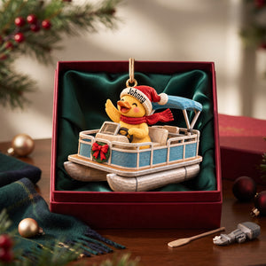 Ducking Fun Pontoon Ride - Personalized Ornament Gifts KN100267