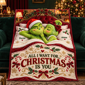 Lovely Peck On The Cheek Of Mischief Couple - Personalized Blanket KN100257