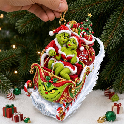 Fun Mischievous Snow Ride - Personalized Ornament Gifts TC100163