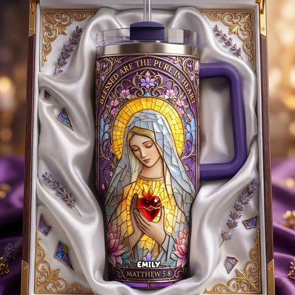 Blessed Pure Heart - Personalized 40oz Tumbler With Handle TC100037