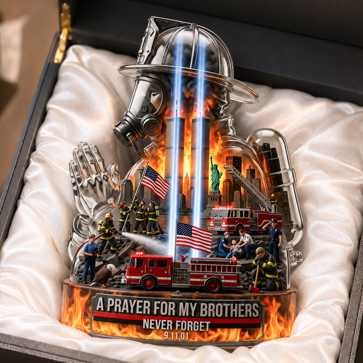 A Pray For Fallen Firefighters Memorial - Personalized Acrylic Plaque TC100062