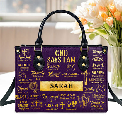 What God Says About You - Personalized Leather Handbag GMJSLB200083