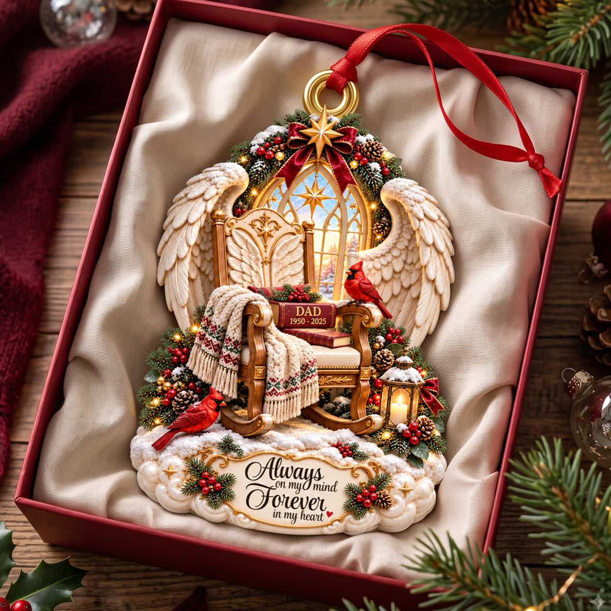 Angel Wings Memorial - Personalized Ornament Gifts KN100253