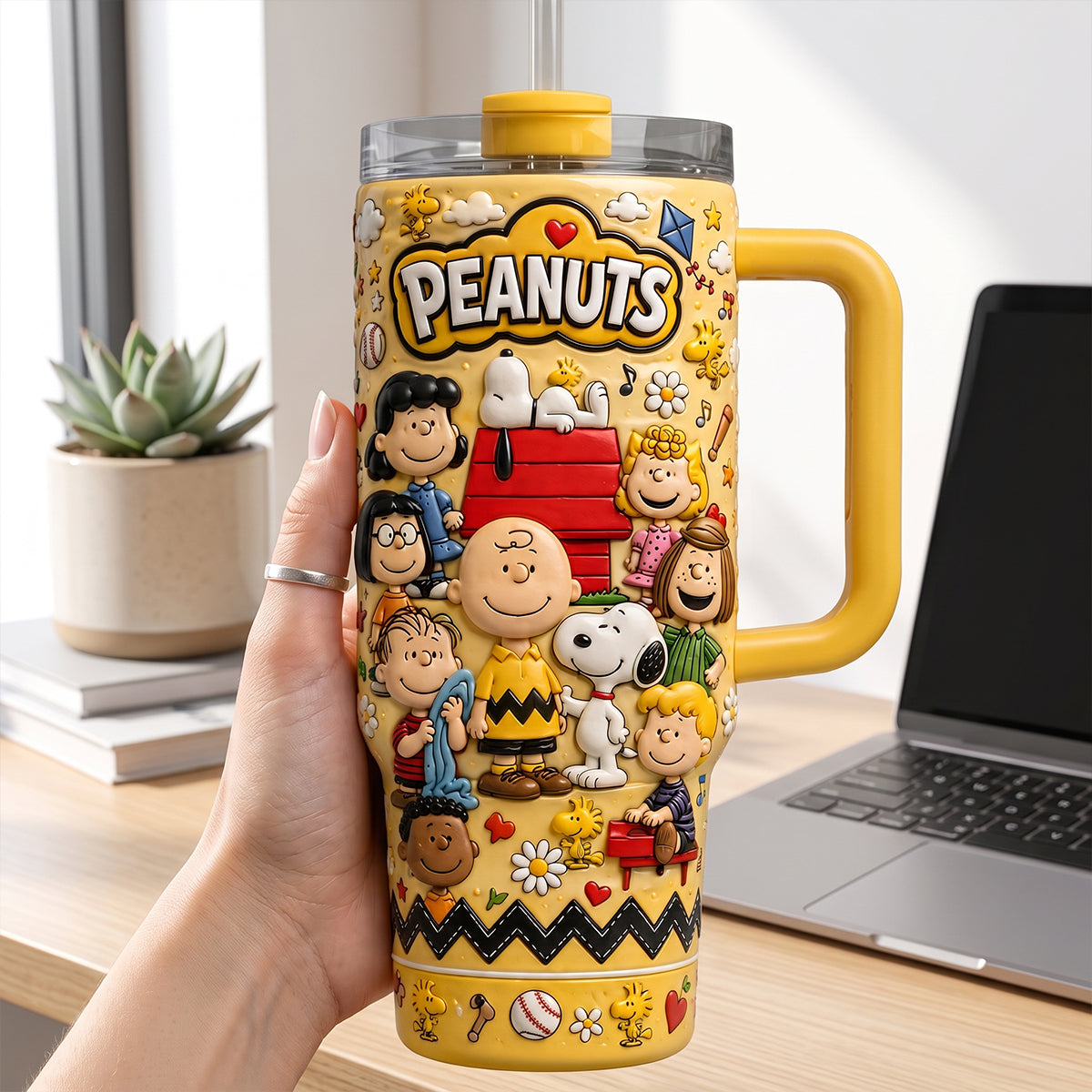 Vintage Cartoon Friends - Personalized 40oz Tumbler With Handle TC100160