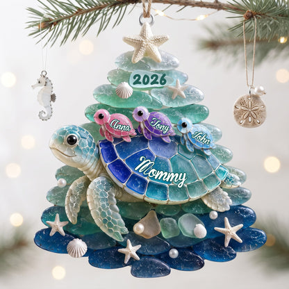 Blessed To Be Called Grandma Turtle - Personalized Ornament Gifts VT100153