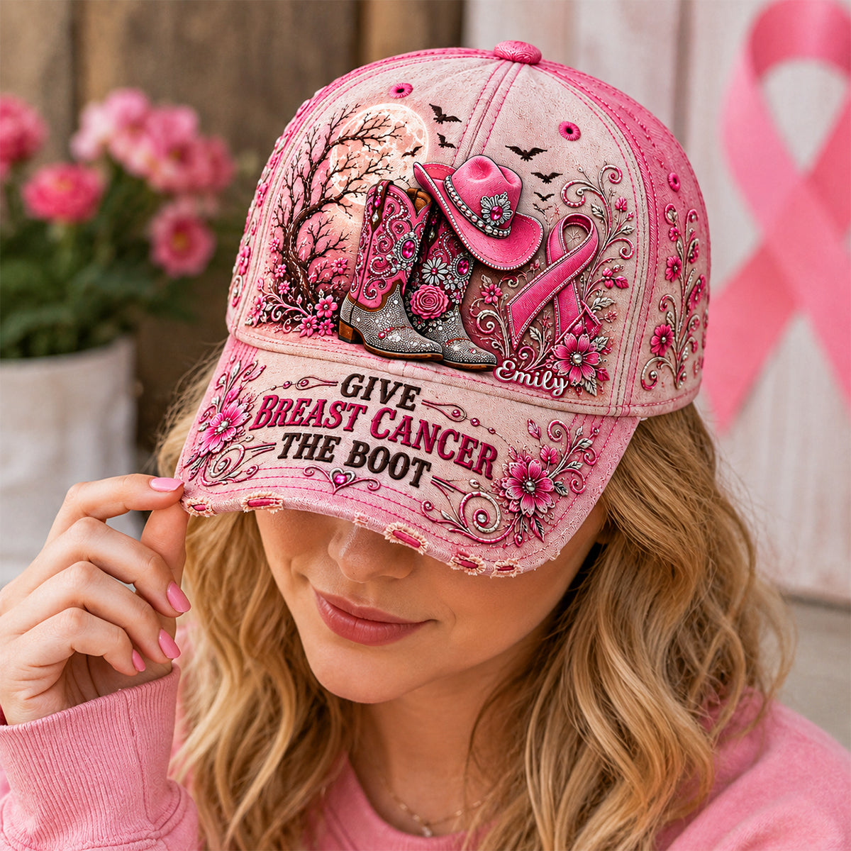 Cowgirl Breast Cancer - Personalized Classic Cap TC100053
