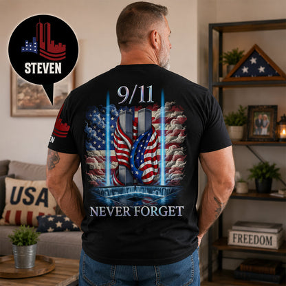 Never Forget 9/11 Patriotic Memorial Gift - Personalized 3D Shirt TC100028